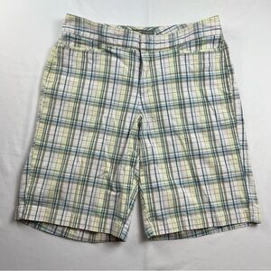 Dockers - Women’s Shorts - Size 8 - Green, White, Yellow - Plaid - Ideal Fit
